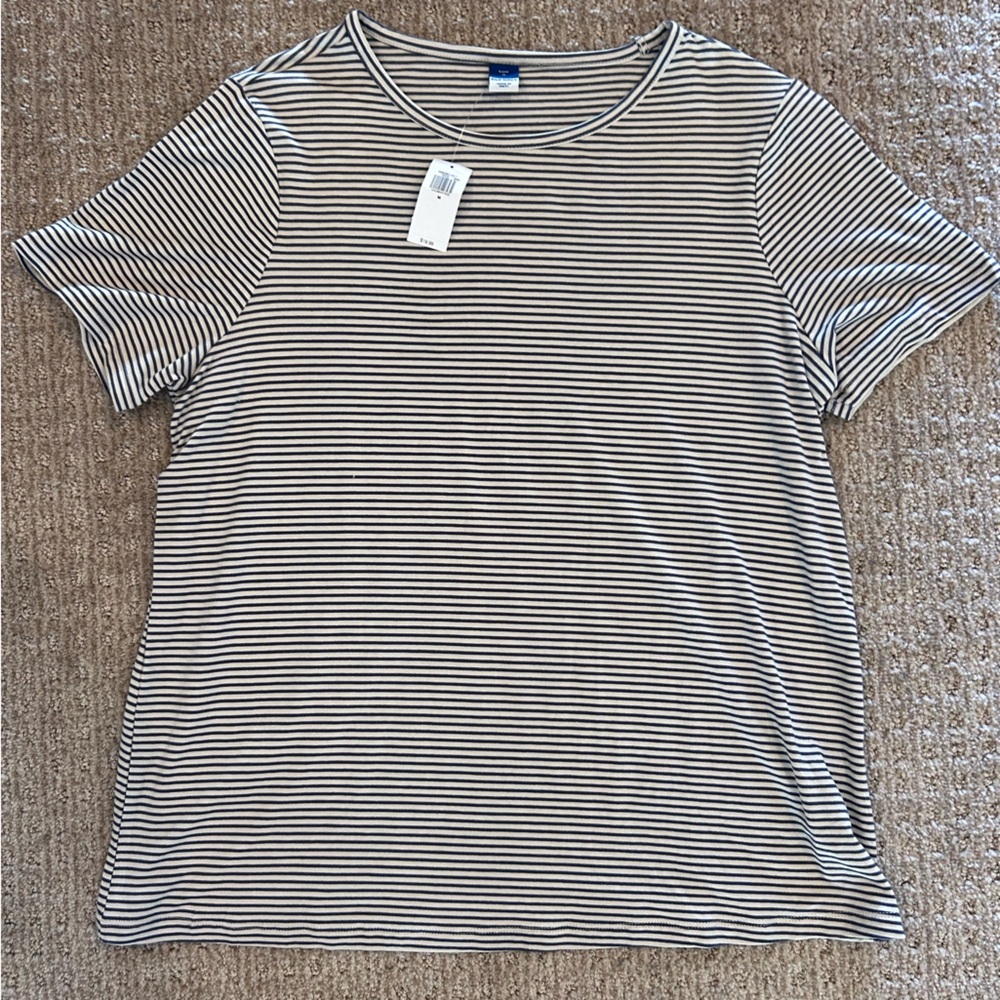 Striped Navy and White Women's Top